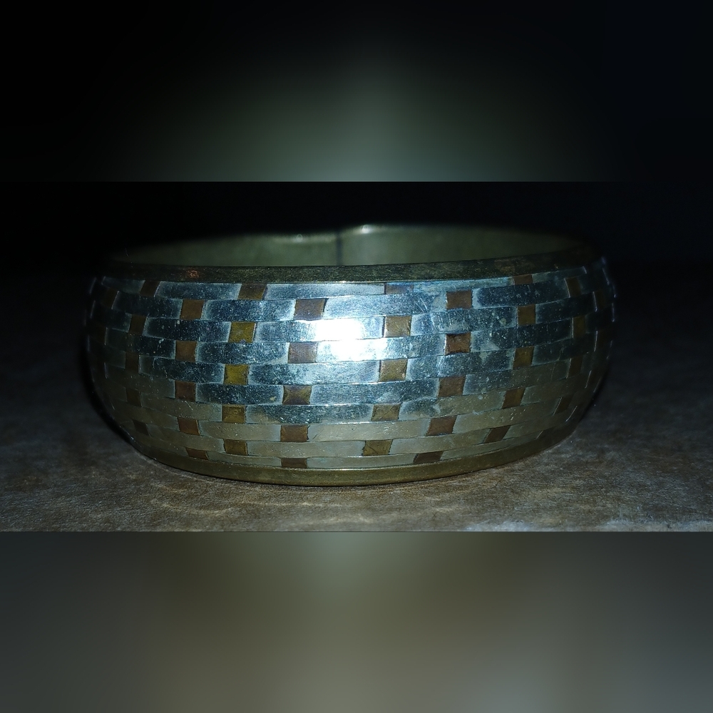 Silver and Brown Woven Bracelet